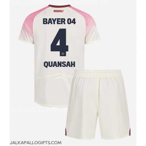 Bayer Leverkusen Jarell Quansah #4 Vieras Peliasu Lasten 2025-26 Lyhythihainen (+ Lyhyet housut)
